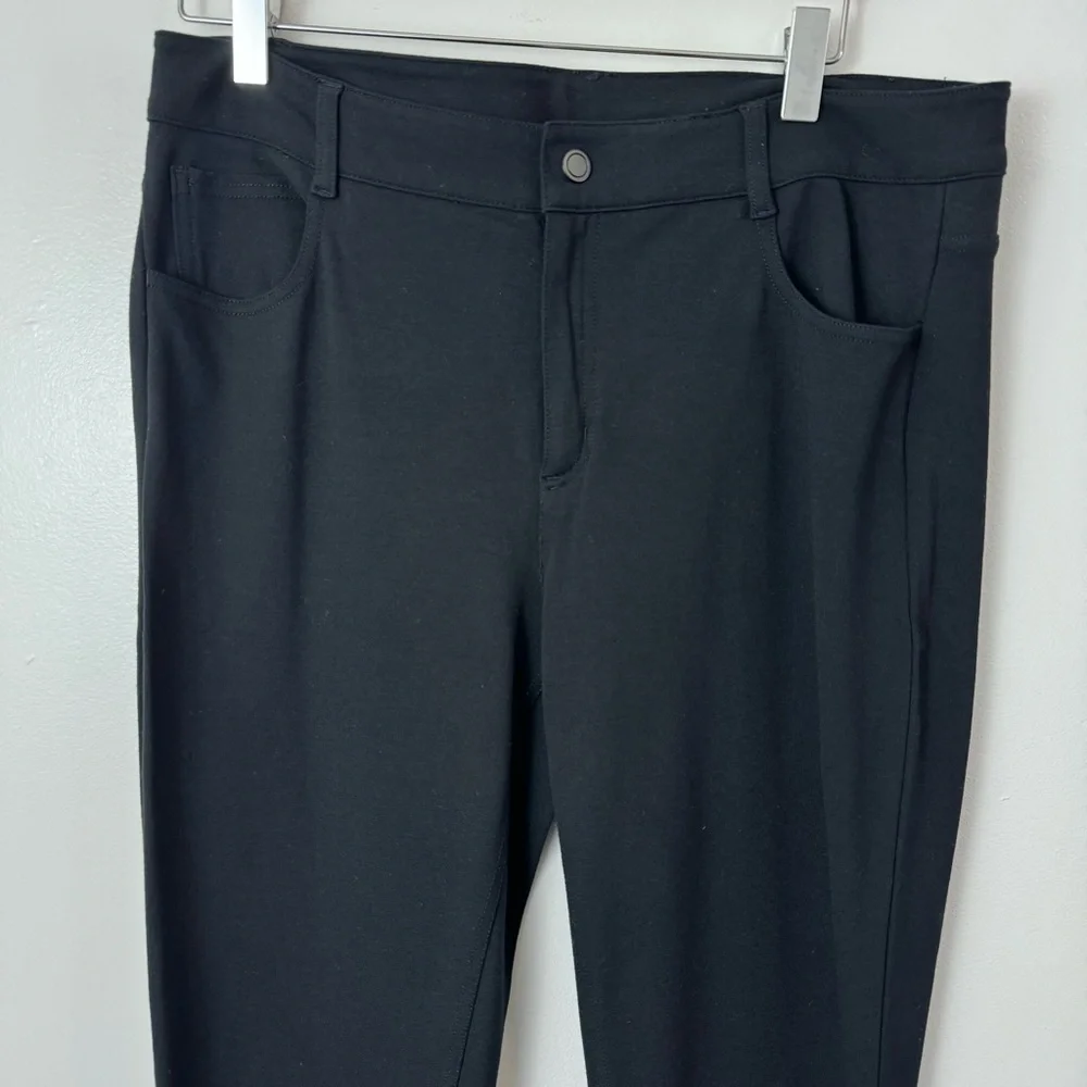 Athleta Black Skinny Ponte Stretch Knit Pants Size 12 - Picture 3 of 10